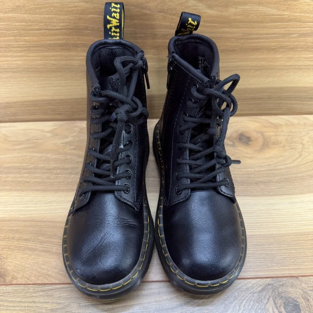 Dr‎ Martens Zavala Little Kids 12 Black Zip Combat Boots Punk Grunge